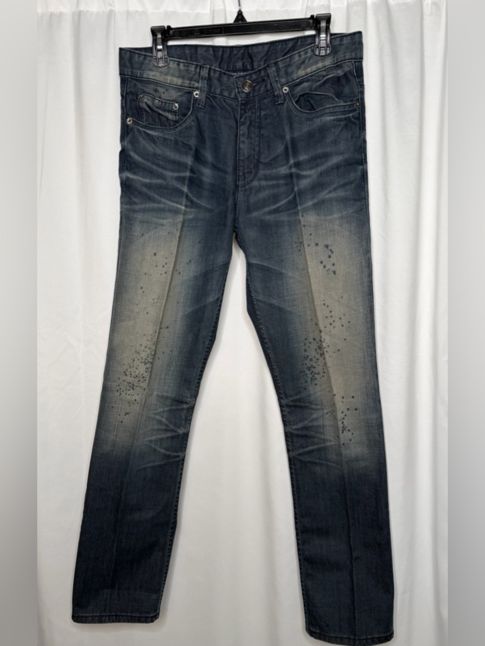 DSQUARED Men's Slim Straight Faded Black-Blue Jeans